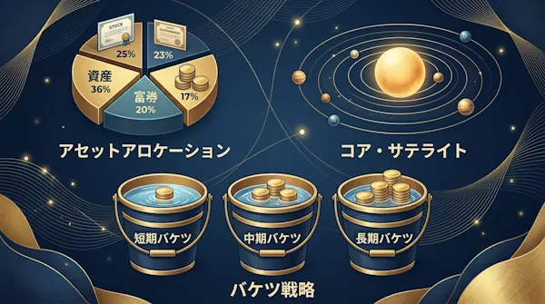 バケツ戦略・アセットアロケーション・コアサテライトの違いと使い分け