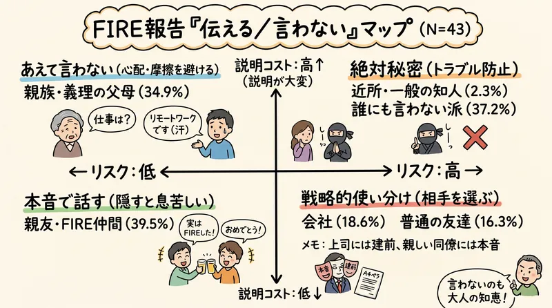 FIRE報告「伝える/言わない」マップ